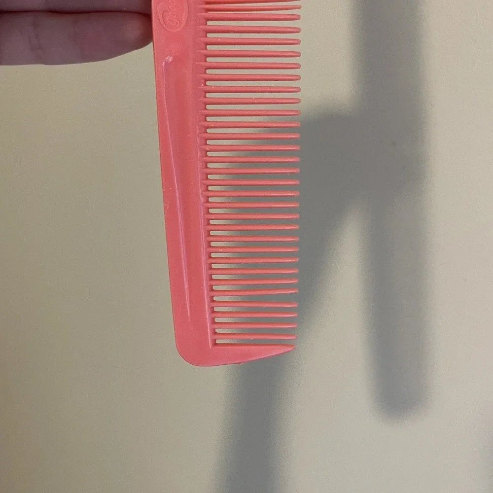 Vintage Goody Light Pink Plastic Hair Comb‎ Made in USA Wide Pocket Unbreakable